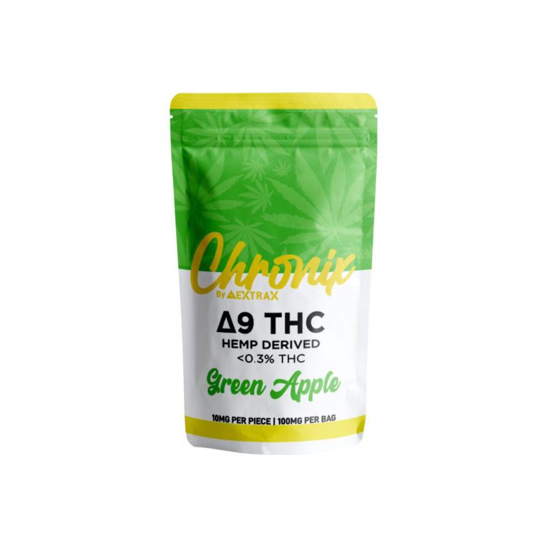 Πράσινο Apple Delta Extrax Chronix D9 THC Gummies