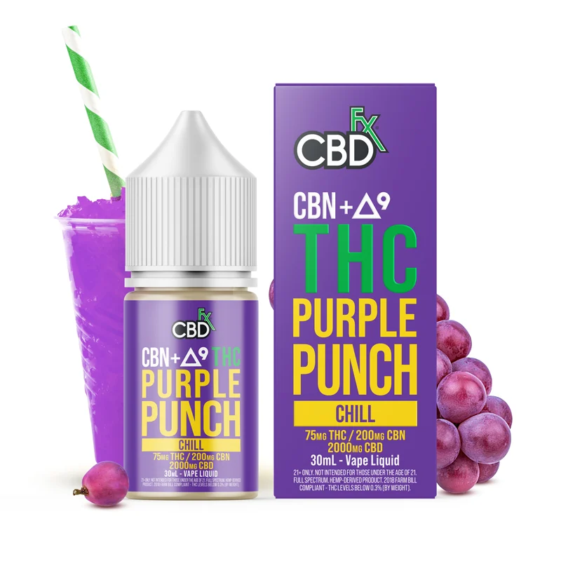 CBN + Delta-9 THC 电子烟汁：紫色潘趣酒
